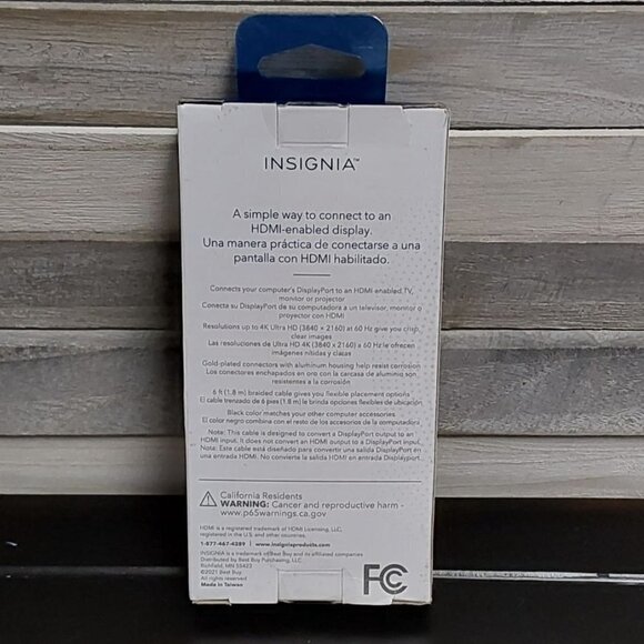 6' DisplayPort to HDMI Cable - Black | Insignia - Picture 7 of 9